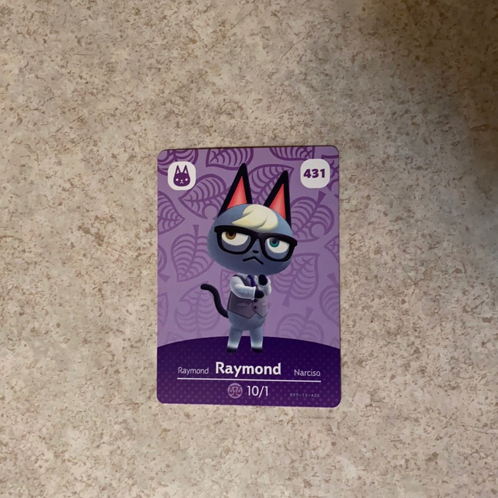 Animal crossing amiibo Raymond card